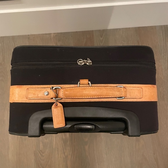 Coach Wheeled Carry-On in Black Canvas with Signature Logo Interior - Picture 4 of 17